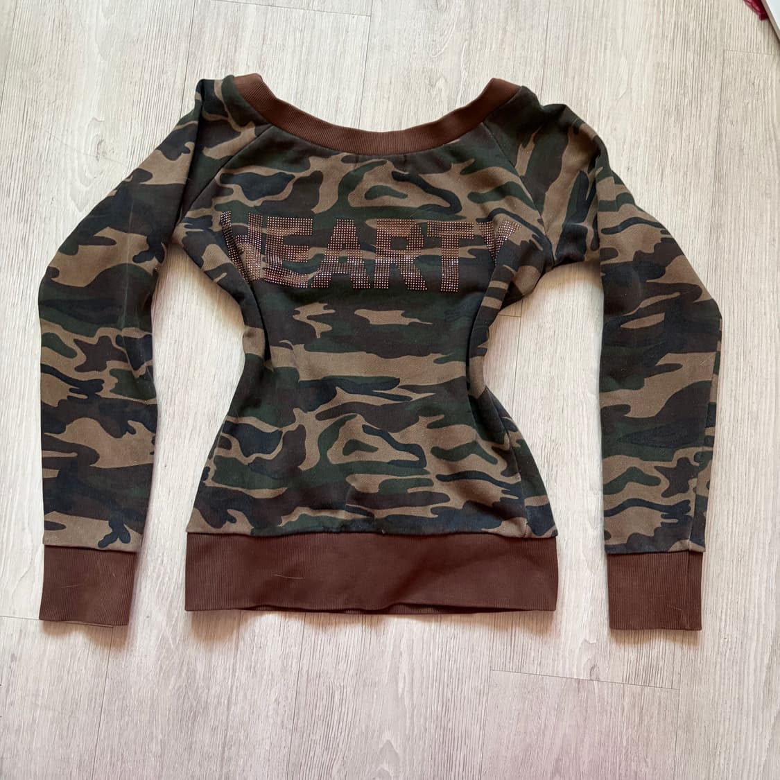 택포 카모 밀리터리 롱슬 롱슬리브 아케호무 큐빈 파우닝 갸루 와투케 상품이미지2