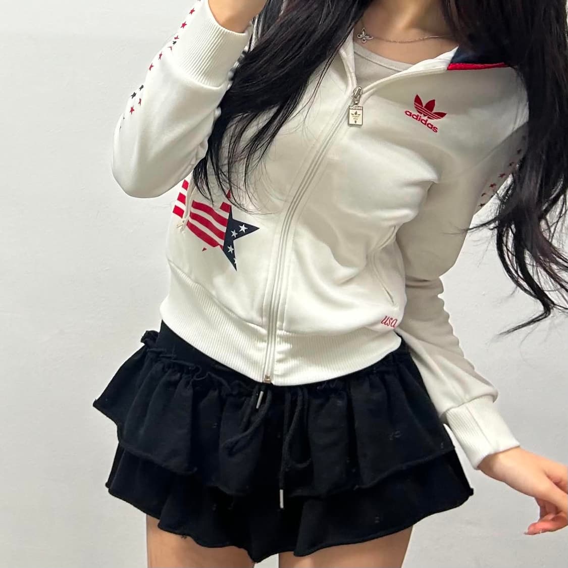 아디다스 USA 성조기 별 스타 화이트 걸즈 트랙탑 희귀져지(85) 상품이미지3