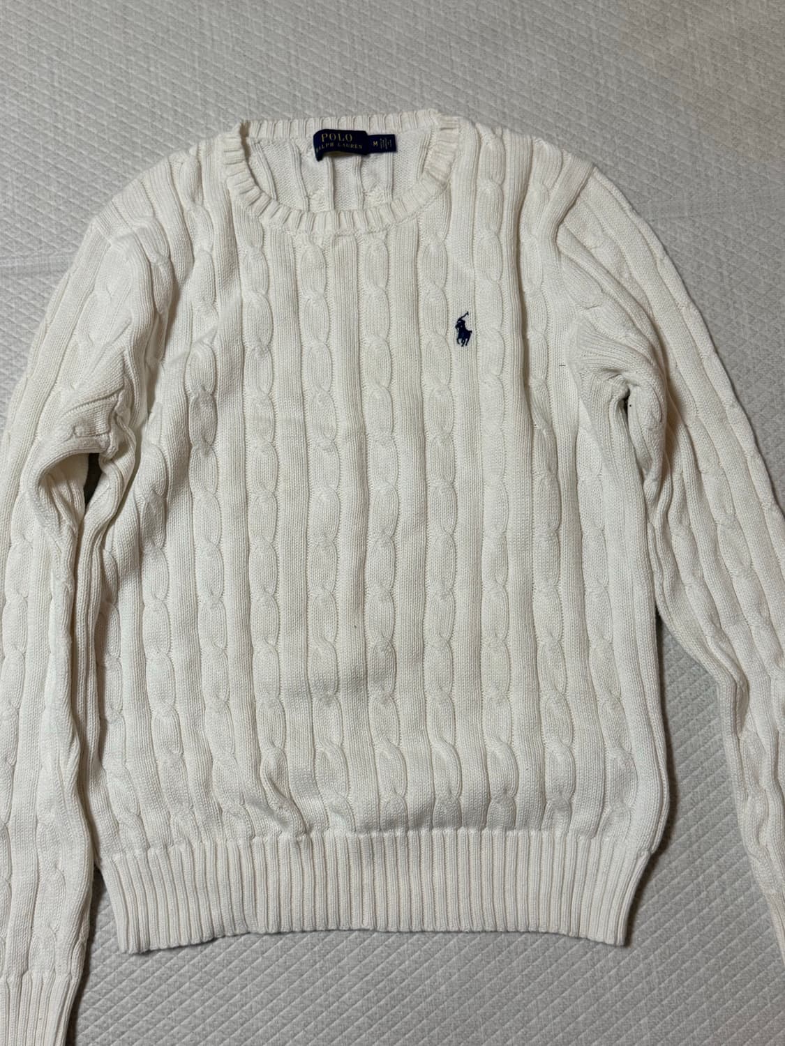 폴로 랄프로렌 케이블 니트 아이보리 M 상품이미지2