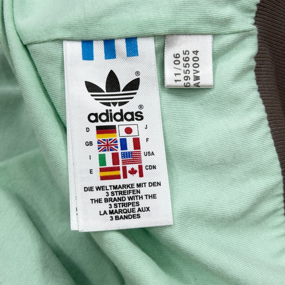 아디다스 빈티지 빅로고 메쉬 코코아 브라운 민트 초코 트랙탑 져지 자켓 상품이미지5