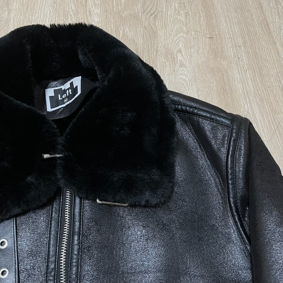 LEFT 남성 레더 양털 무스탕 가죽자켓 M/95  상품이미지4
