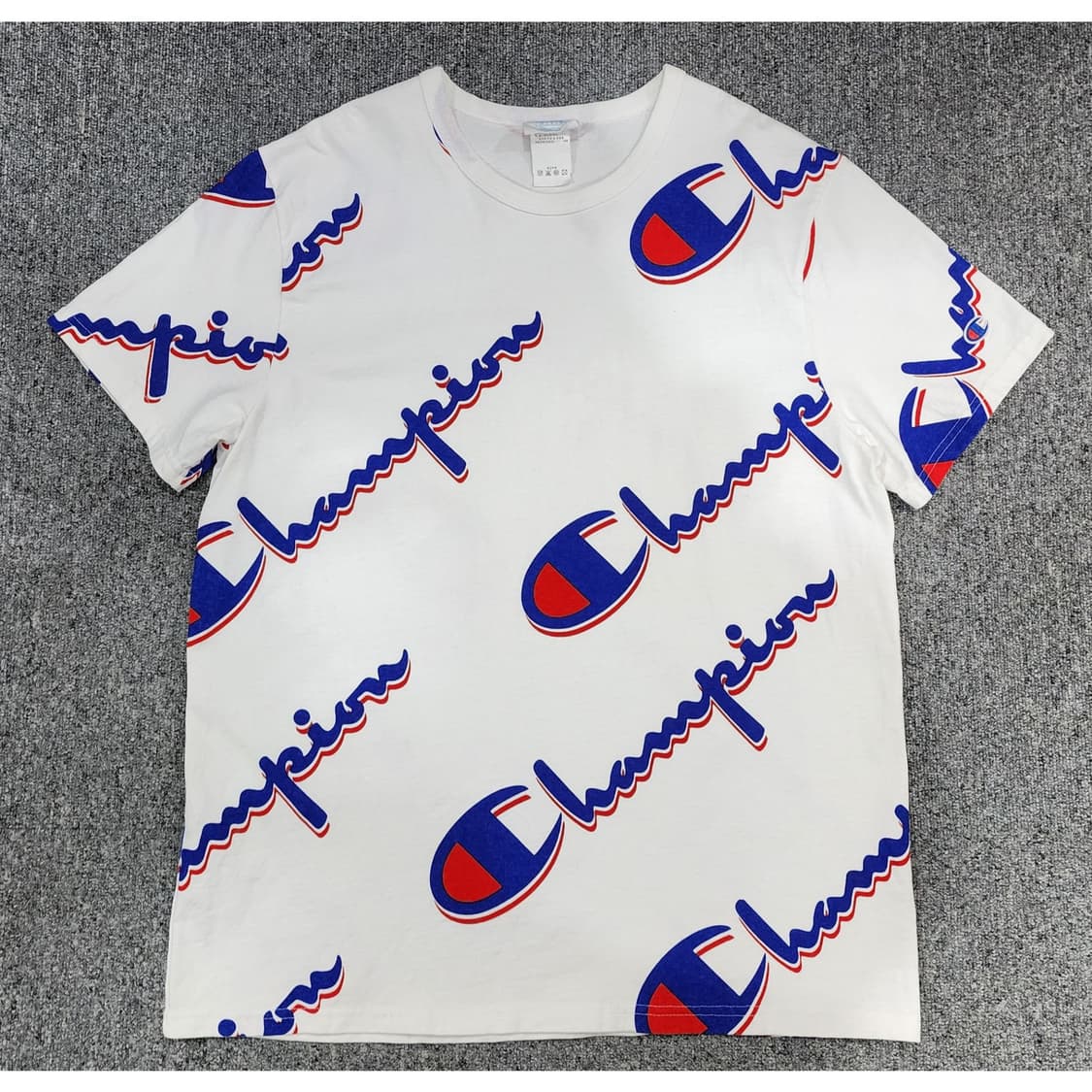 챔피온 크레이지 패턴 로고 프린팅 반팔티 L 상품이미지1