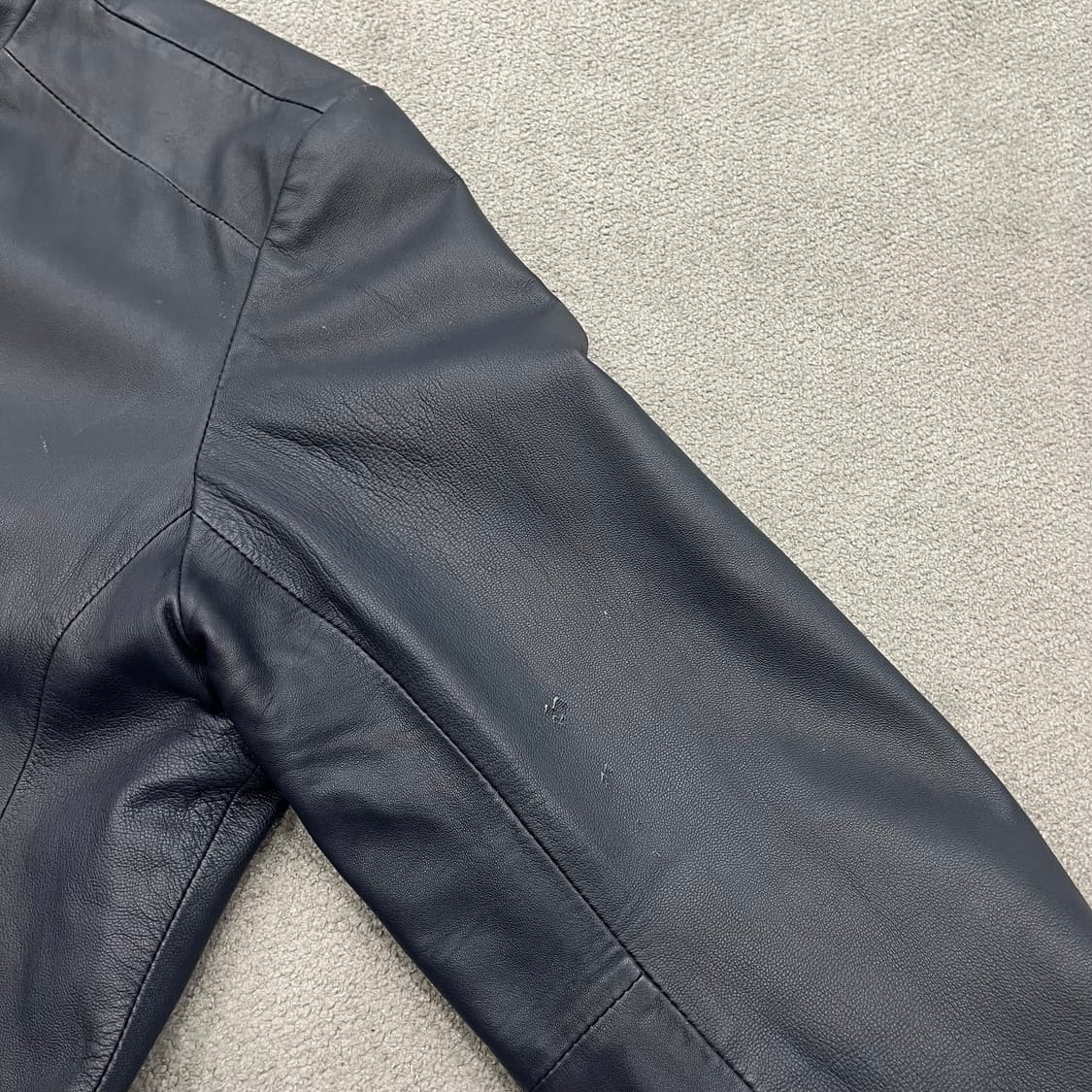 40 Jpn 빈티지 EARLS 양가죽 블루종 투웨이 자켓 상품이미지4