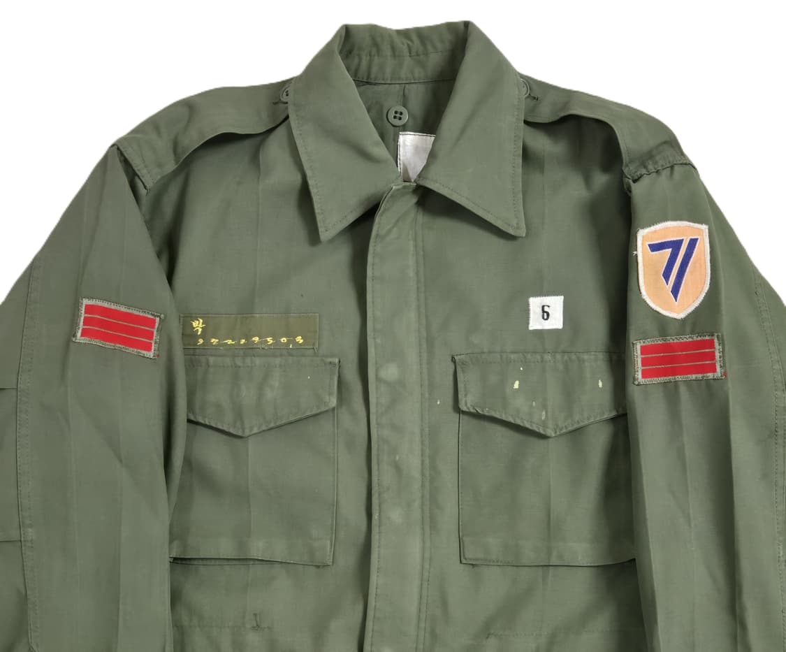 육군 구형 71사단 상병 민무늬 야전상의 전투복 상의 자켓 (M) 상품이미지7