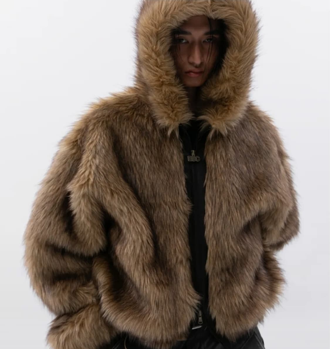 [OS] ESC 스튜디오 오버사이즈 퍼 후디드 자켓 상품이미지1