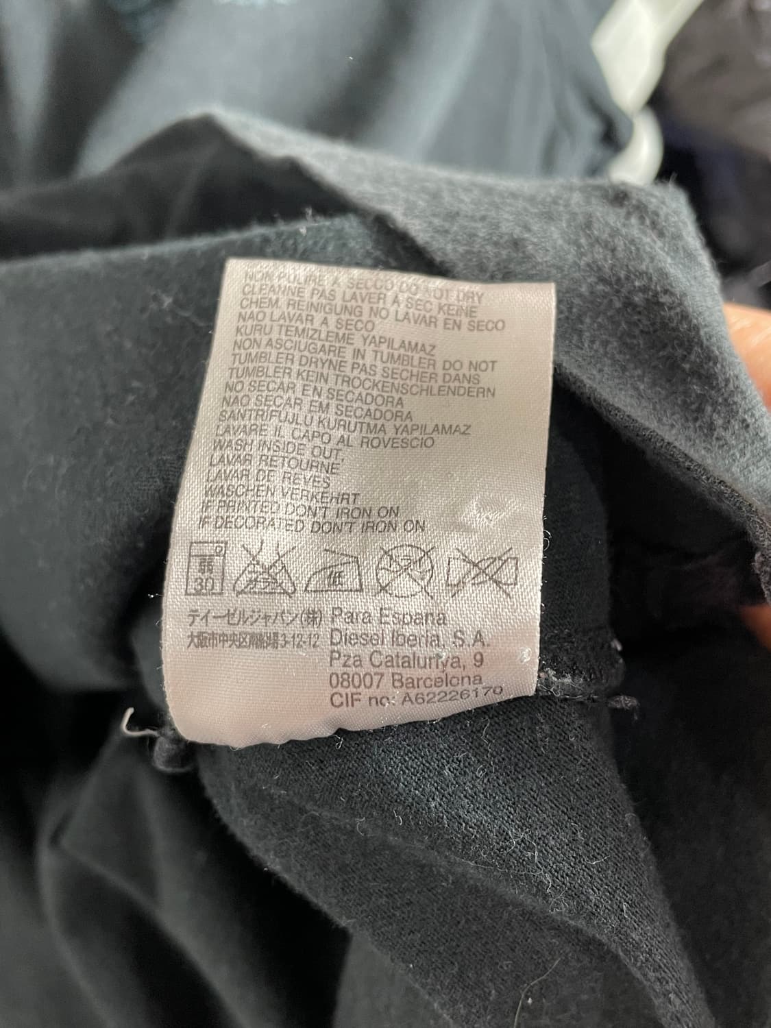 DIESEL 디젤 블랙 반팔 카라티 상품이미지4