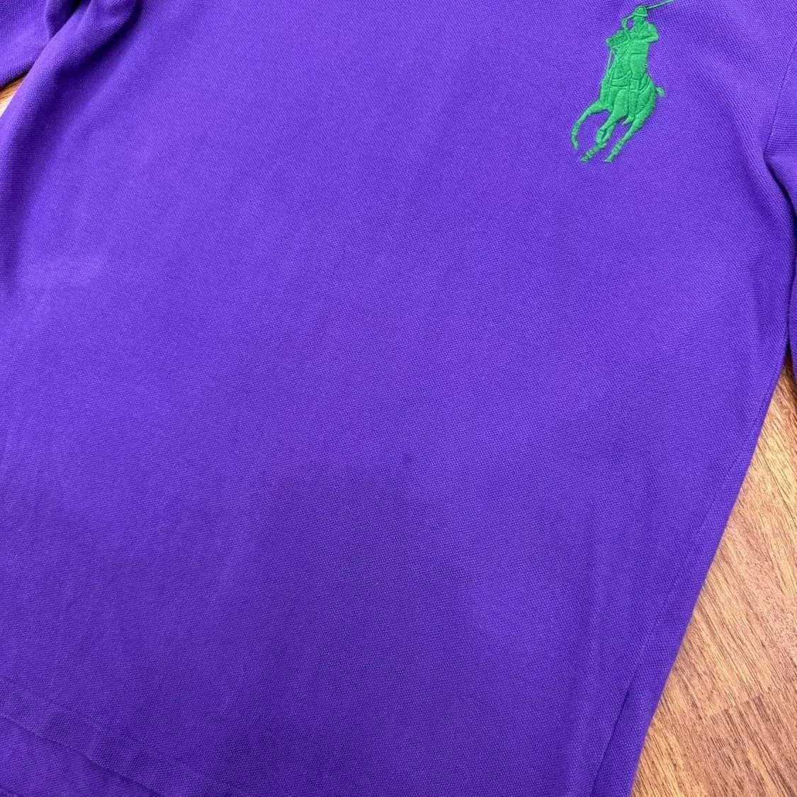 M 폴로 랄프로렌 빅포니 퍼플 카라 긴팔 티셔츠  상품이미지5