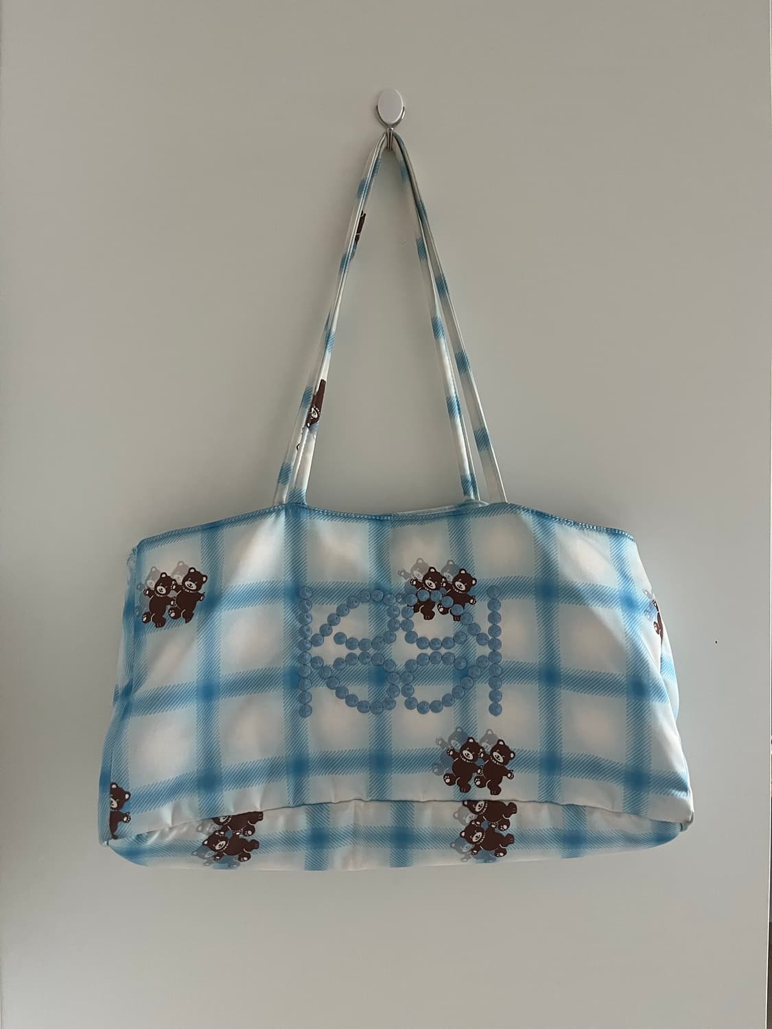 kijun shopper bag check bear 상품이미지1