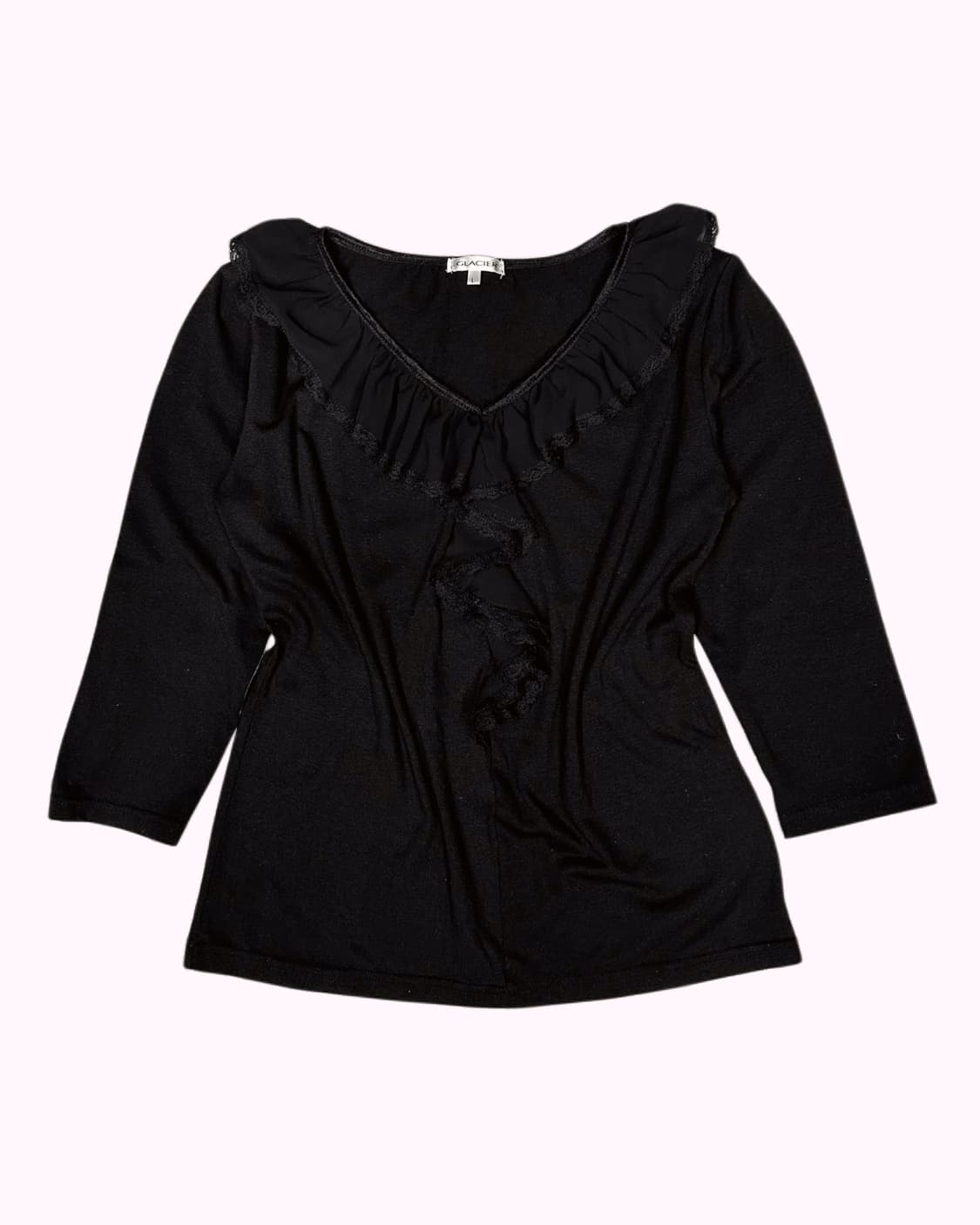 black lace ruffle t-shirt 상품이미지1