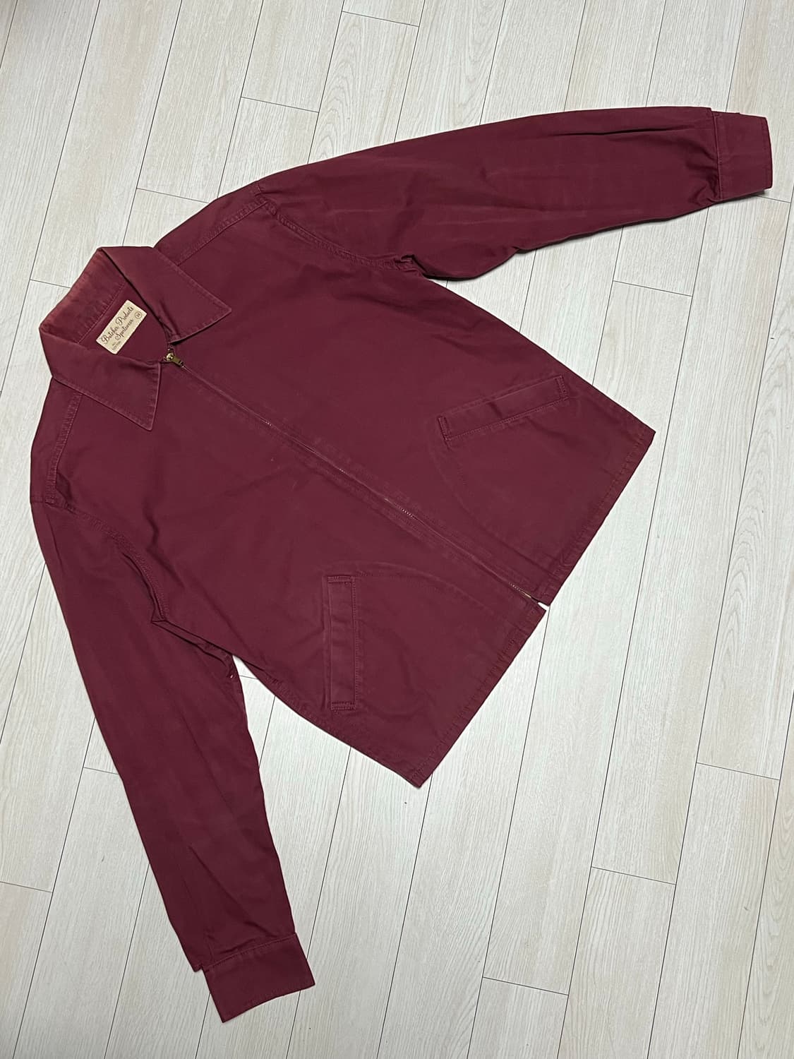 앳라스앤코 부처 프로덕트 버건디 짚업 자켓 38사이즈 상품이미지1