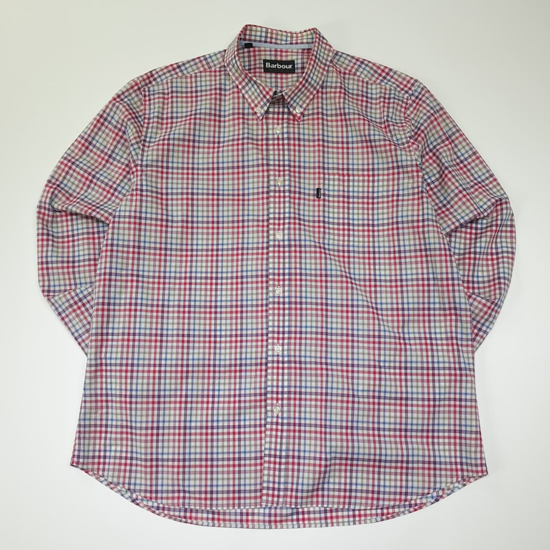 CL534 2XL 바버 포르투갈판 핑크 마이크로체크 버튼다운 셔츠 남방 상품이미지1