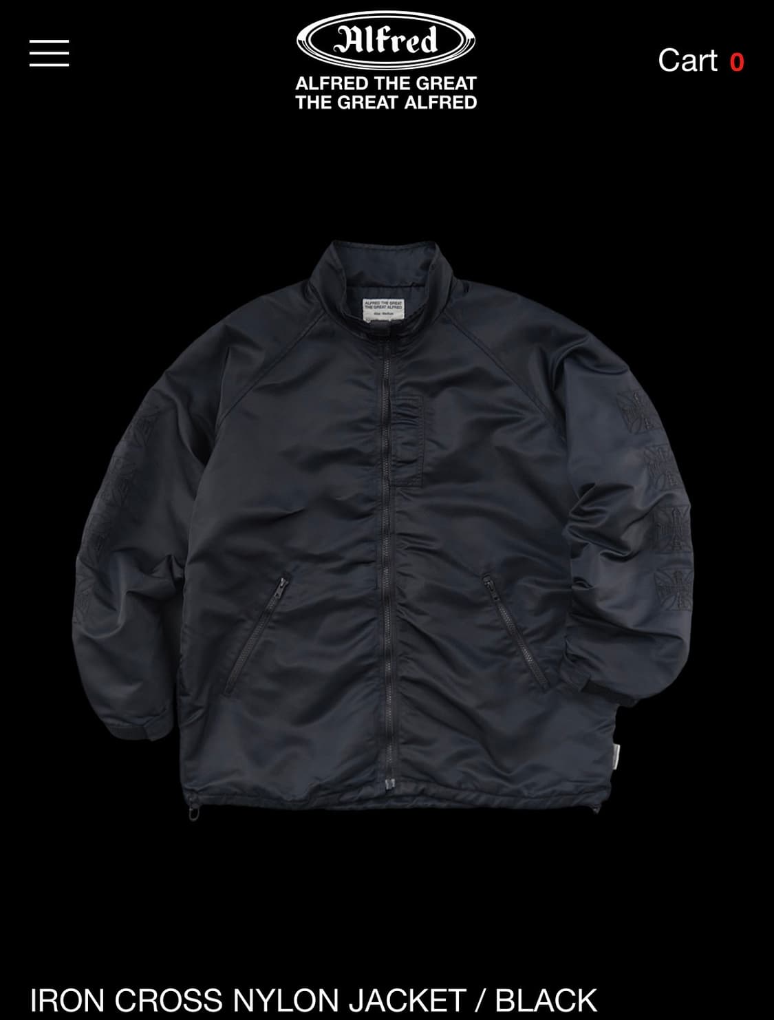 알프레드 IRON CROSS NYLON JACKET/BLACK 상품이미지1