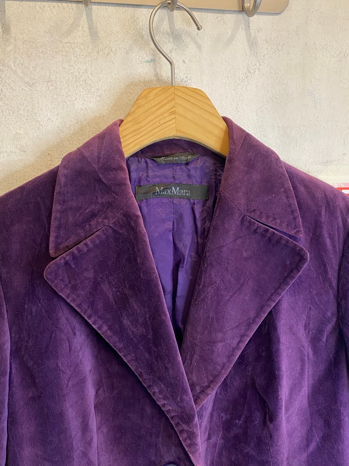90s MaxMara vintage 퍼플 벨벳 자켓 상품이미지4