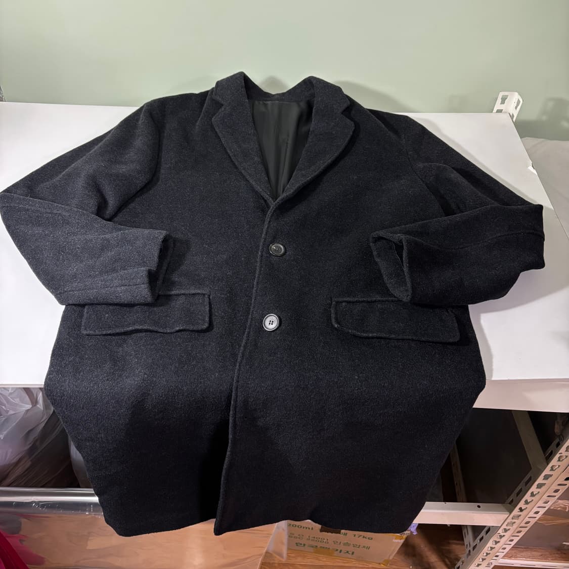 100 M 비바스튜디오 챠콜 싱글 울코트 상품이미지2