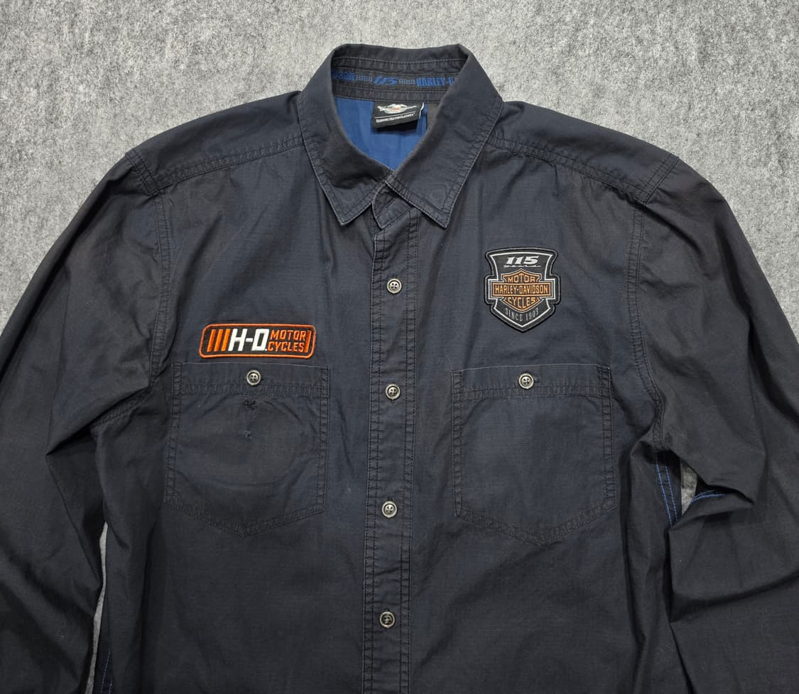 할리 데이비슨 115주년 썬페이드 자수 긴팔 셔츠 S 상품이미지3