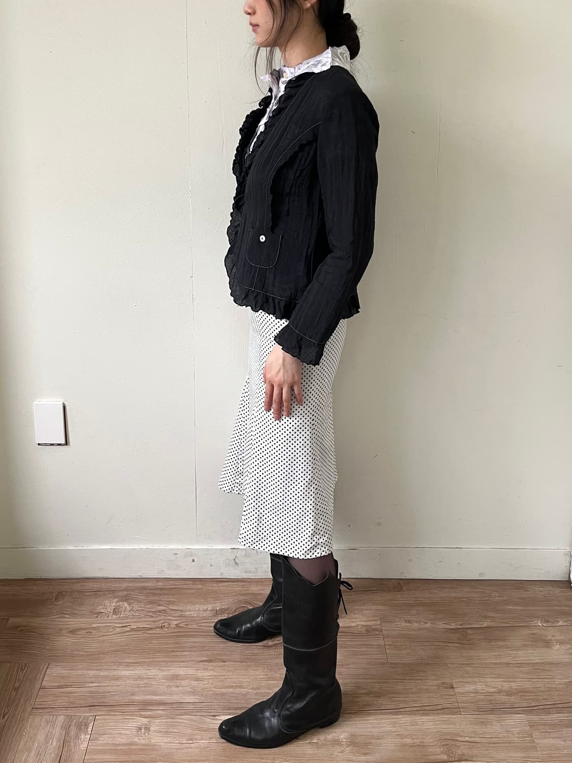 Kansai Bis 블랙 셔링 자켓 상품이미지9