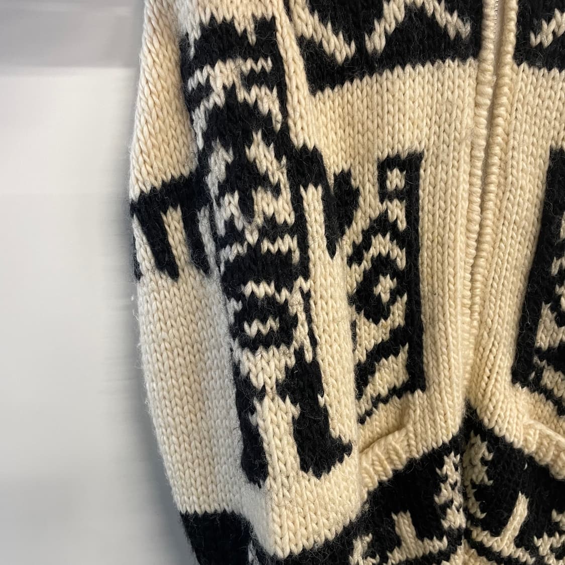 빈티지 인디안 코위찬 니트집업 상품이미지7