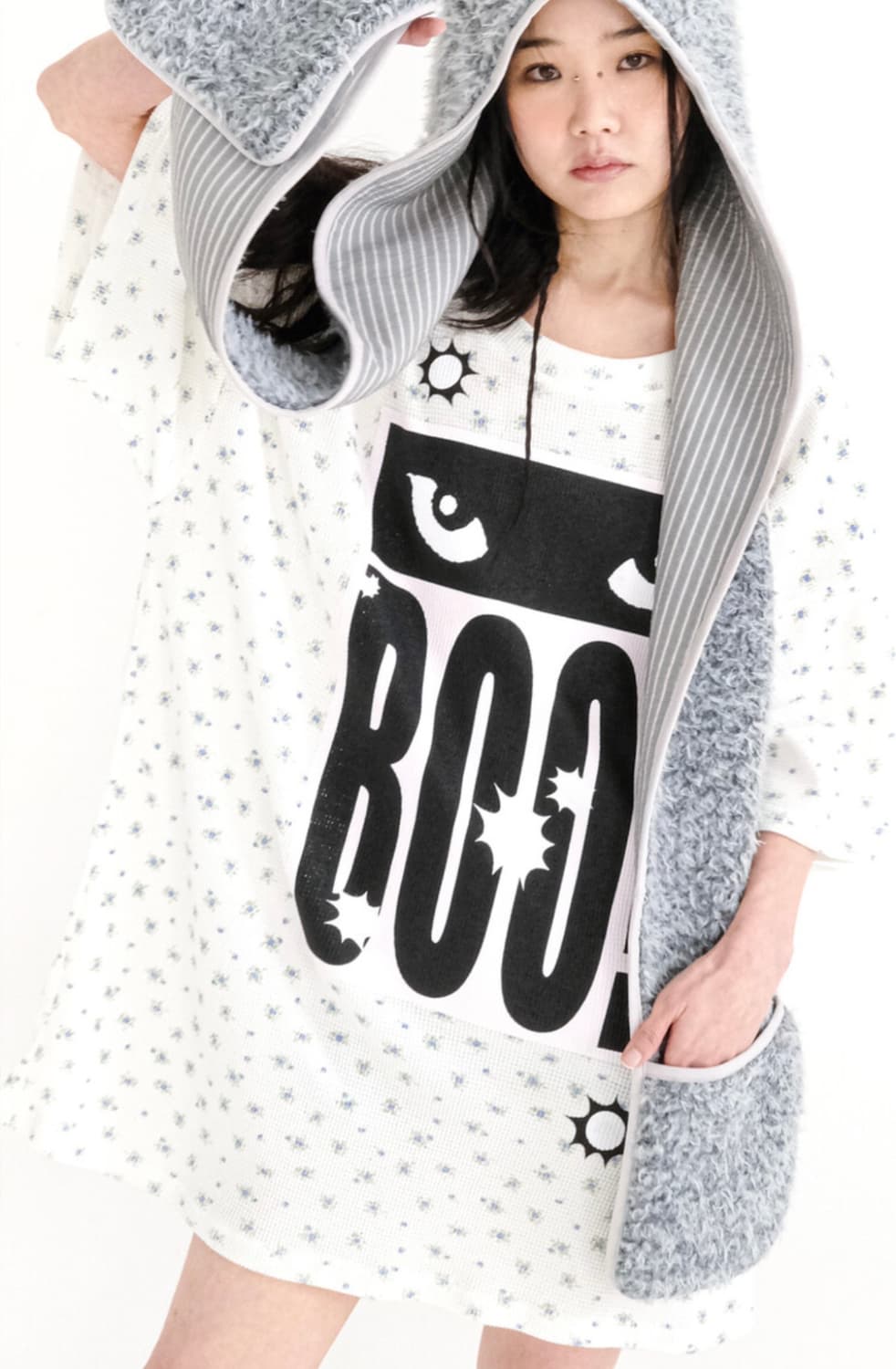 샵페어리 cat's eyes flower waffle top 와플탑 상품이미지2