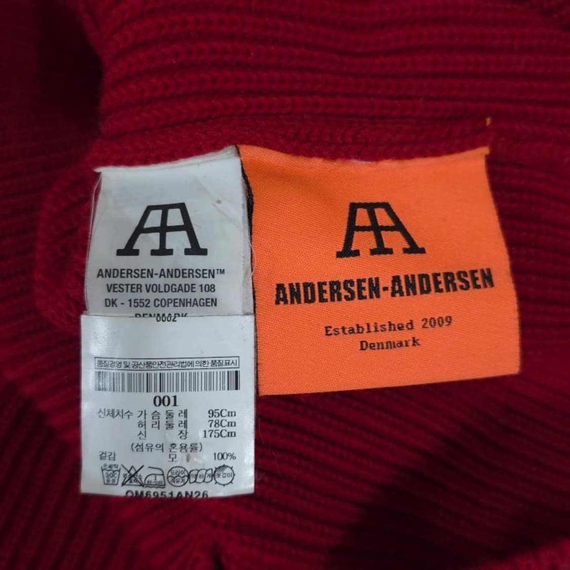 S 안데르센안데르센 크루넥 니트 레드 상품이미지6