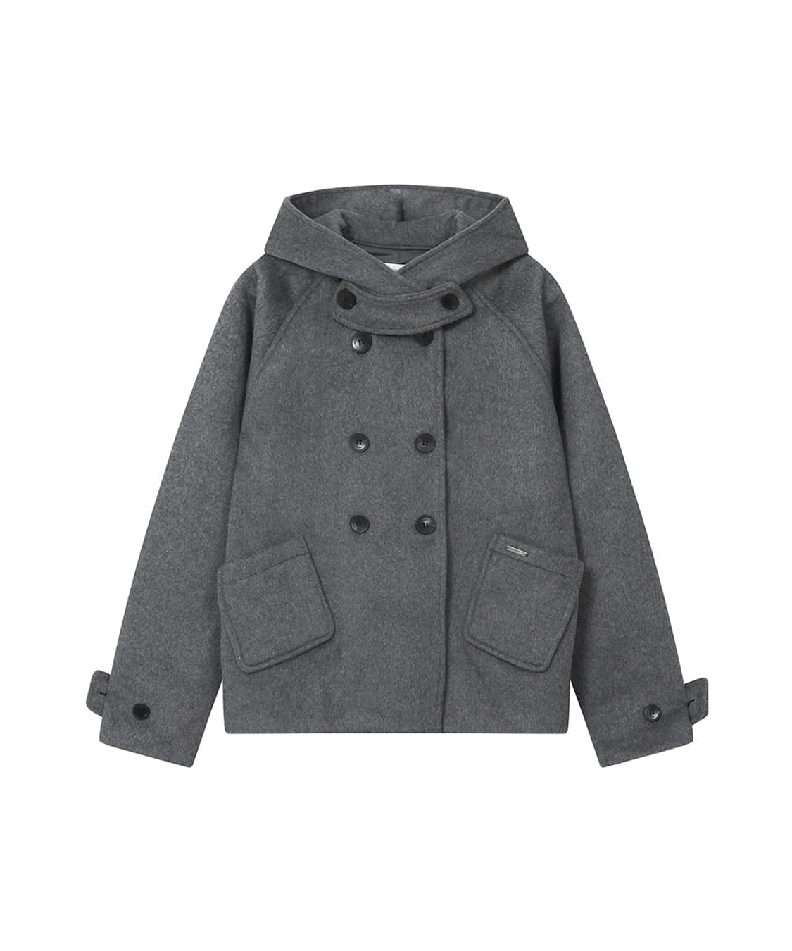 미세키서울 후디 더블 버튼 코트 차콜 상품이미지1