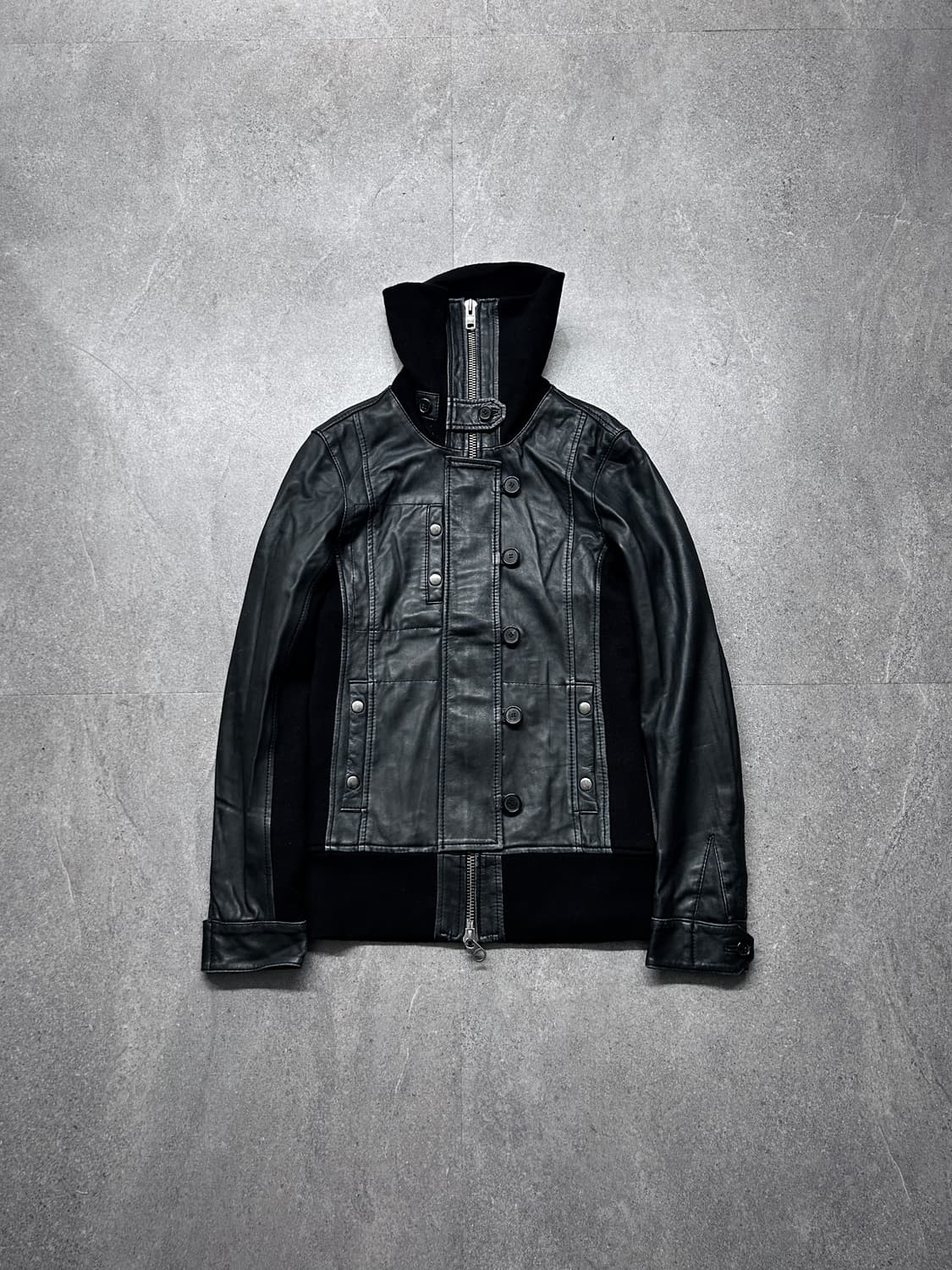 Nicholas K 아티저널 하이넥 더블 크로징하이브리드 자켓 상품이미지3