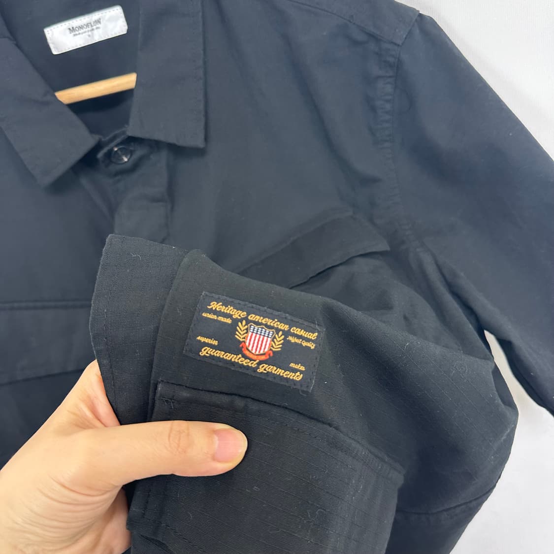  모노플로우 남자 셔츠 반팔자켓 티셔츠 검정 M 상품이미지4