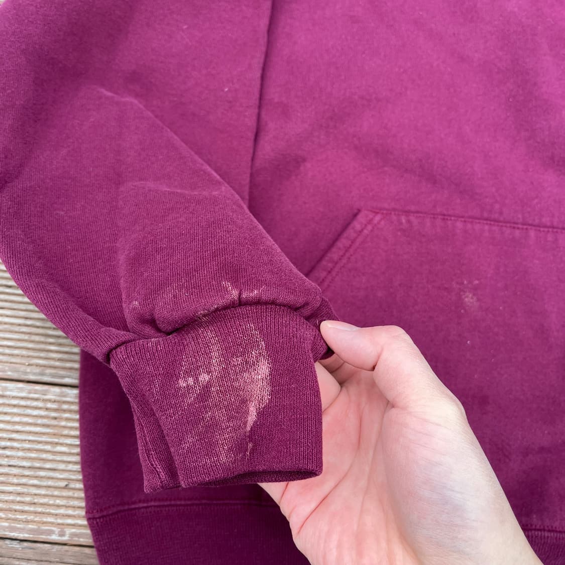 [XL] 90s 빈티지 러셀 스웻 후드 버건디 상품이미지3