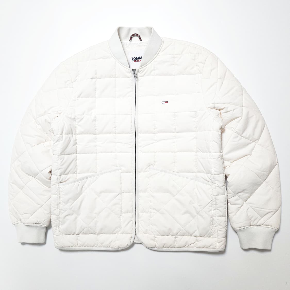 타미 진스 퀄팅 봄버 경량 패딩 자켓 오프화이트 상품이미지1