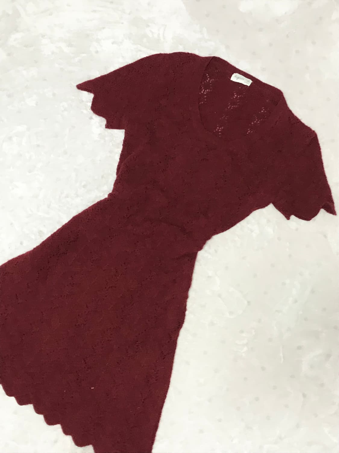 레이스짜임 버건디 원피스 상품이미지1