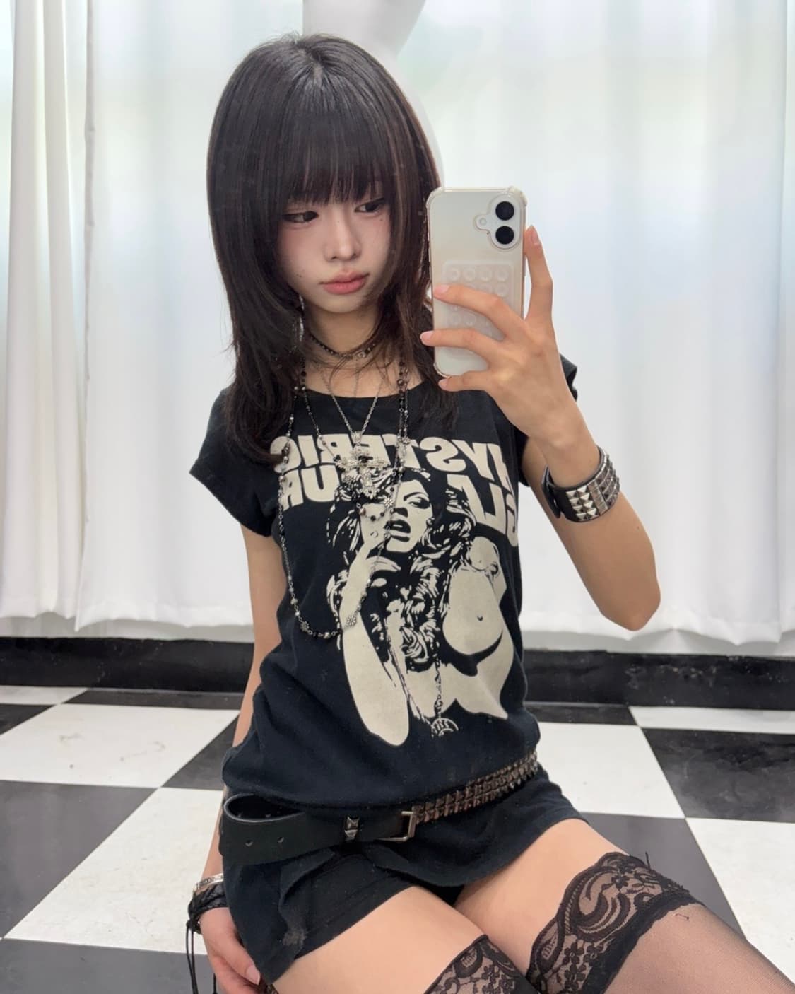 🎸Hysteric Glamour 블랙 프린팅 티셔츠🎸 상품이미지1