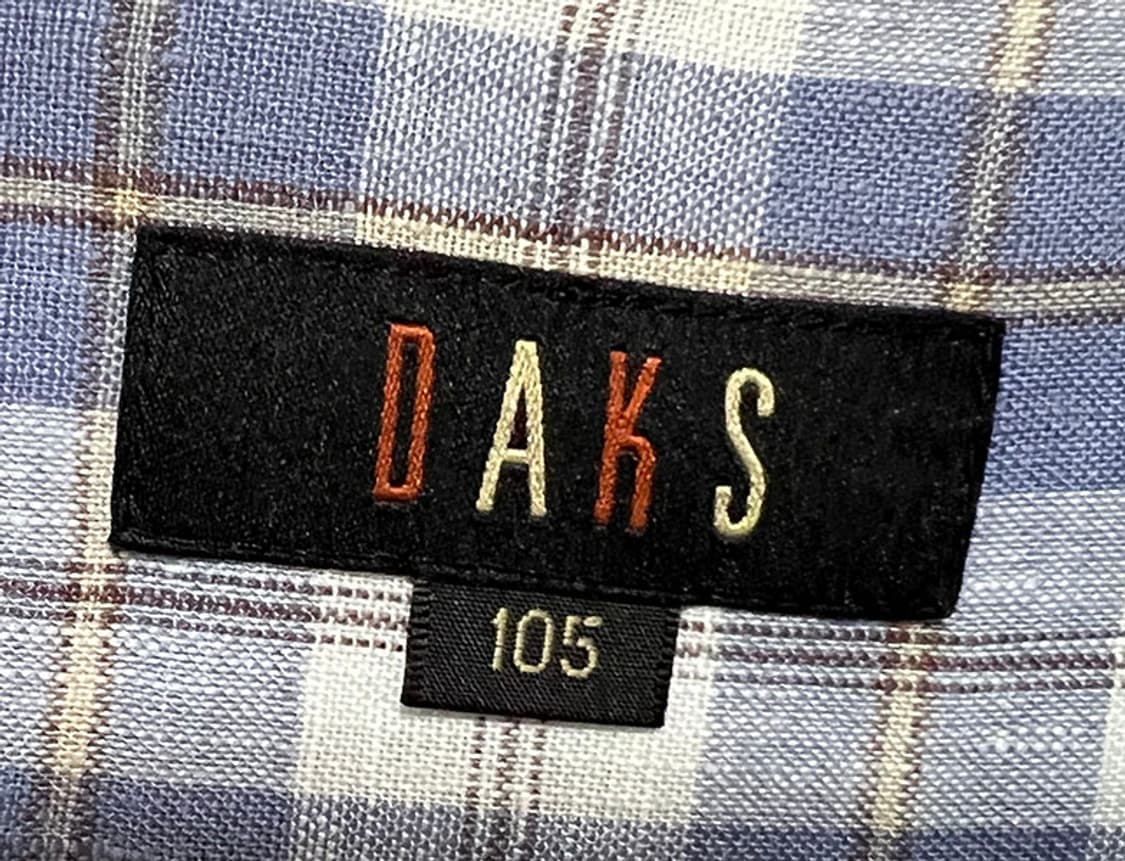 DAKS 닥스 남자 린넨 마 반팔 셔츠 체크 시원한 캐주얼 L 100 상품이미지3
