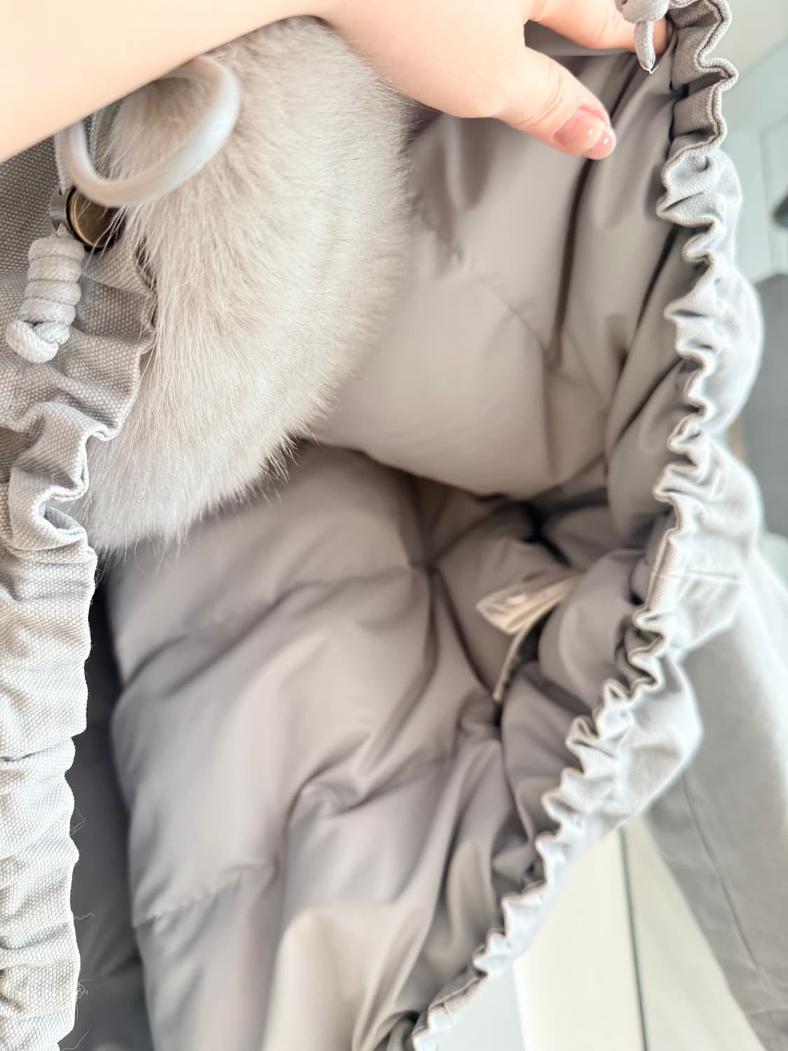 새상품 리얼 폭스퍼 애상 패딩 M 상품이미지8