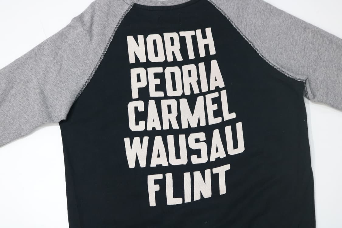 Paopao Wear 빈티지 미시간 모터사이클 배색 래글런 맨투맨 (F) 상품이미지6