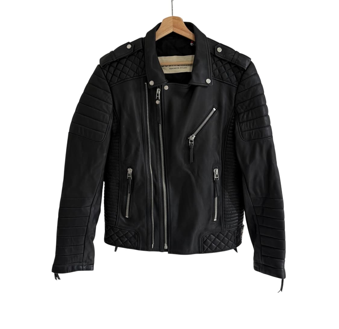 보다스킨 케이마이클 쉽스킨 바이커 레더 자켓 상품이미지1