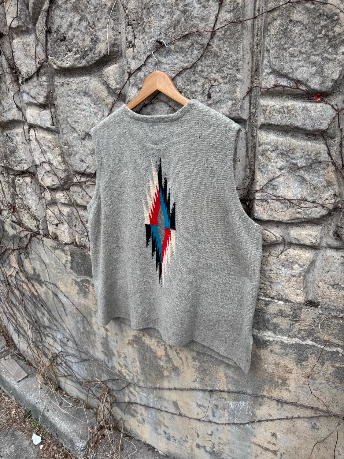 90s 오르테가 핸드 우븐 울 웨스턴 치마요 베스트 조끼 빅사이즈 상품이미지4