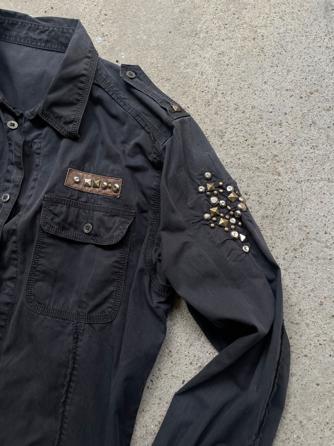 Patchwork military shirts(re make) 상품이미지2