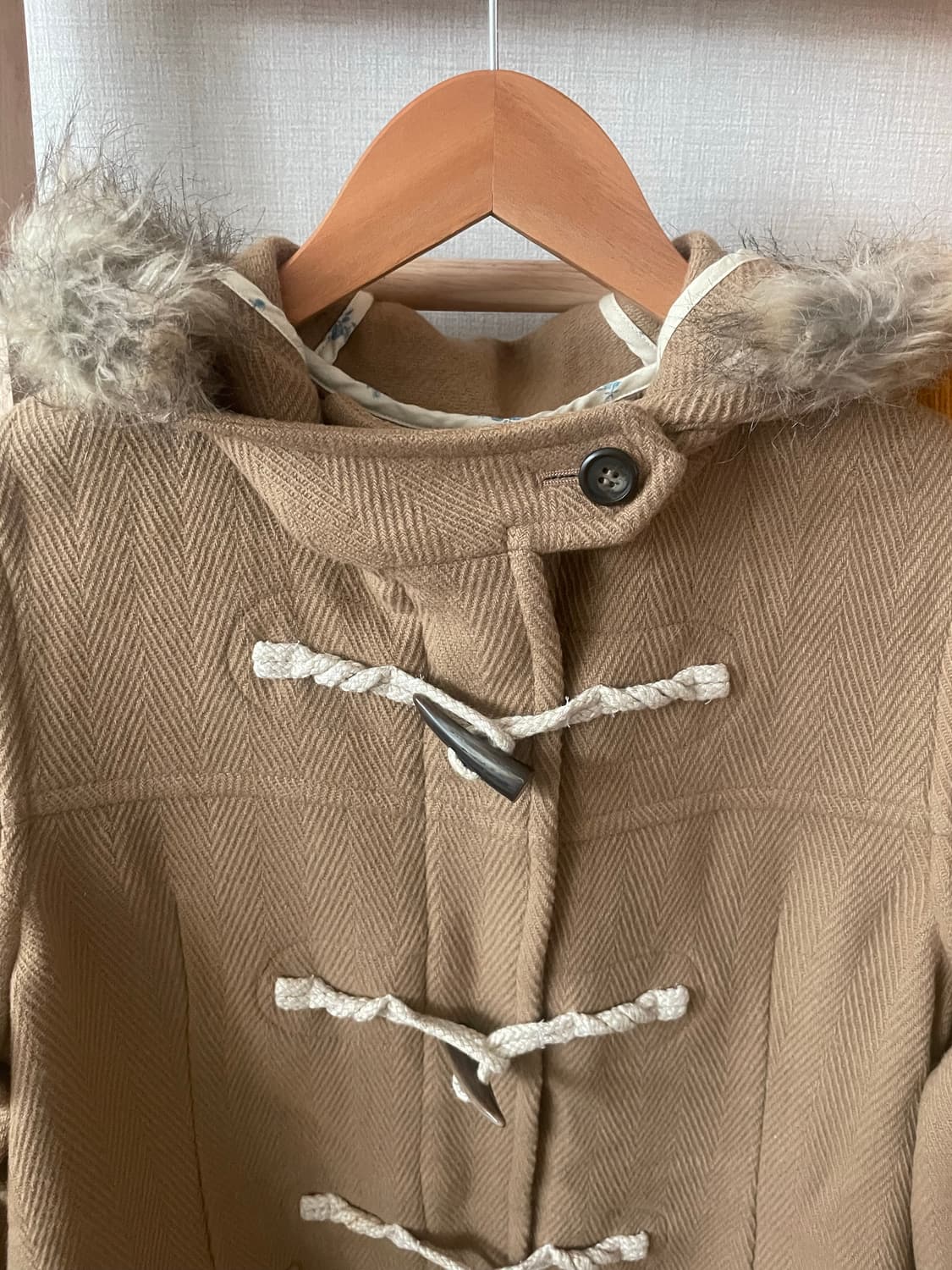 모리걸 빈티지 베이지 후드 퍼 떡코🤎 상품이미지2