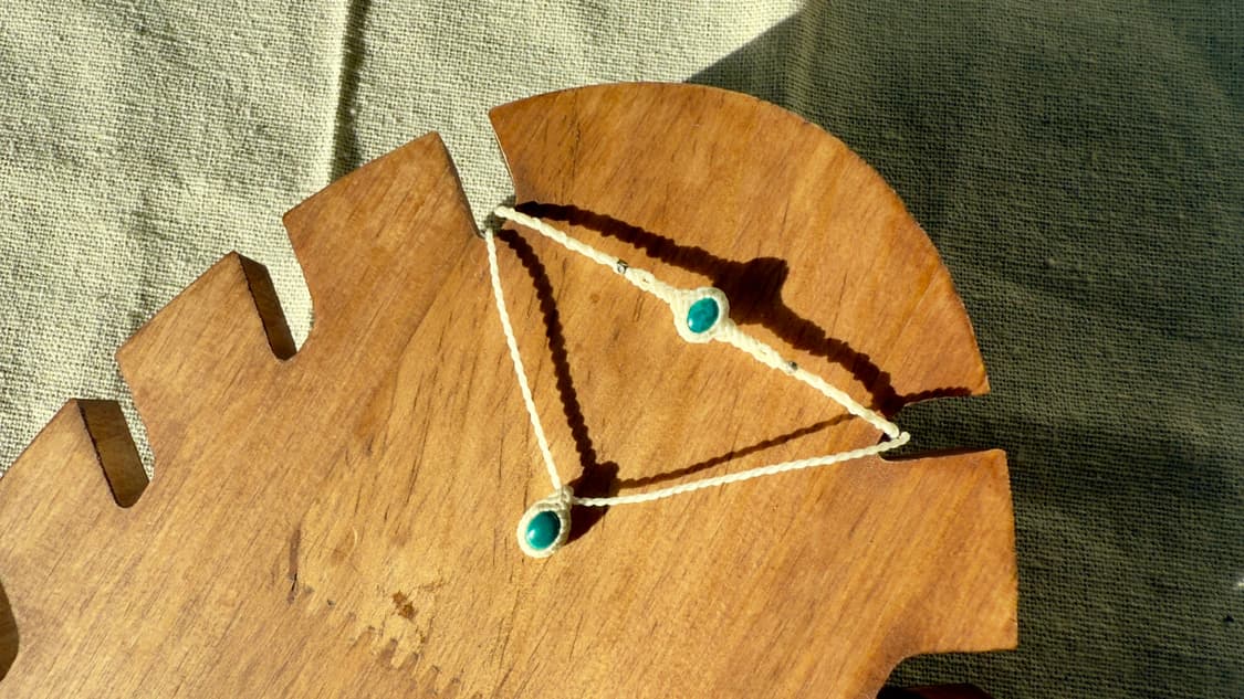 미니 크리소콜라 보헤미안 마크라메 원석 목걸이 상품이미지1