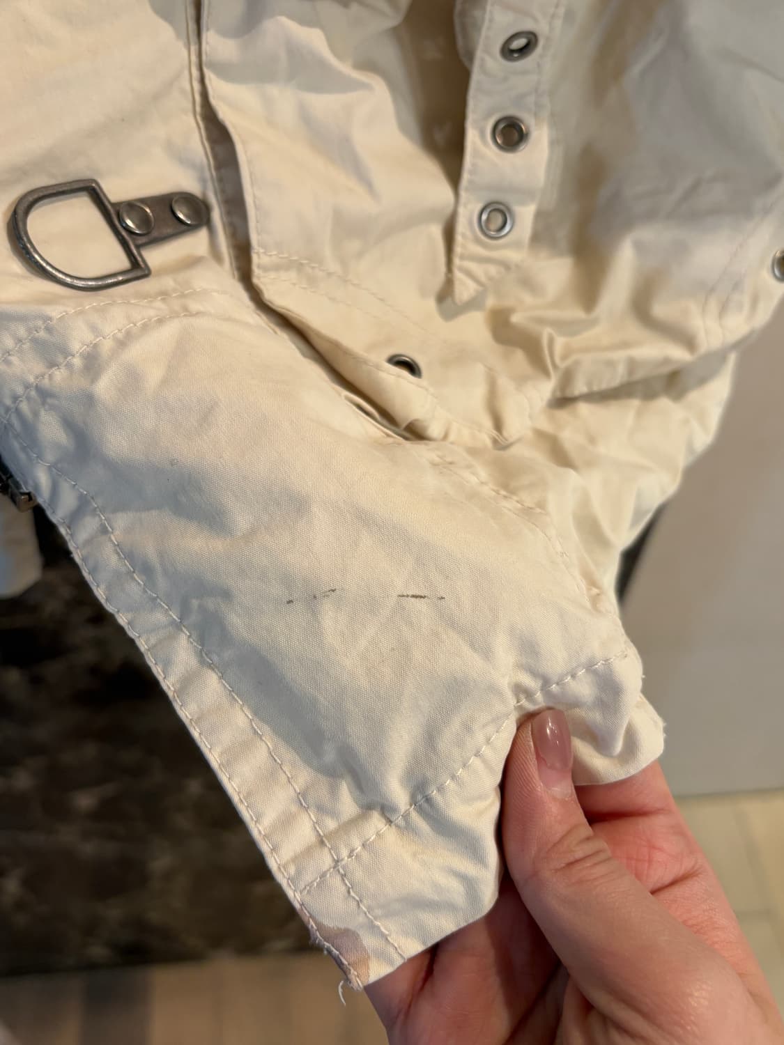 아이보리색 후드 야상 점퍼 상품이미지6