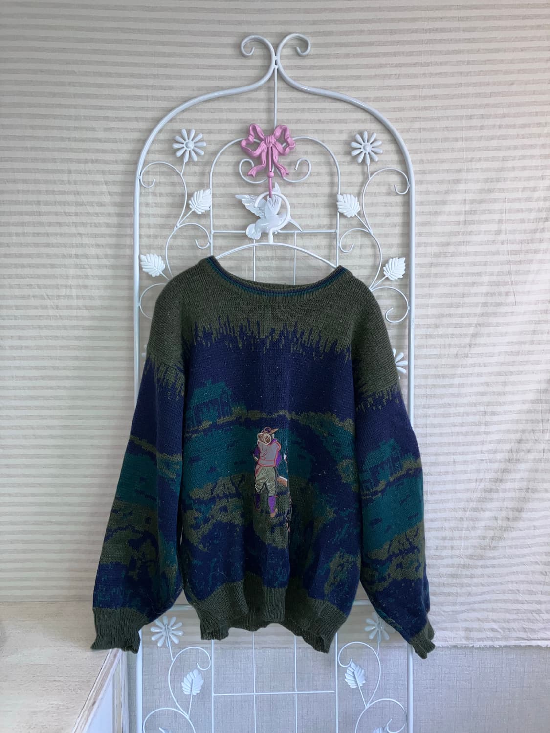 jpn vintage 폴로리 딥그린 니트 y2k 스트릿 갸루 펑키 일본빈 상품이미지1