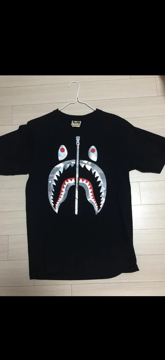 베이프 샤크 티셔츠 블랙 베이프 반팔티 M사이즈 상품이미지1