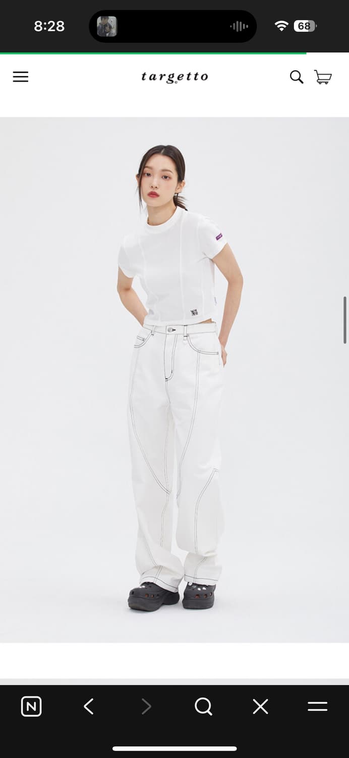 타게토 스티치 화이트 데님 m 상품이미지2