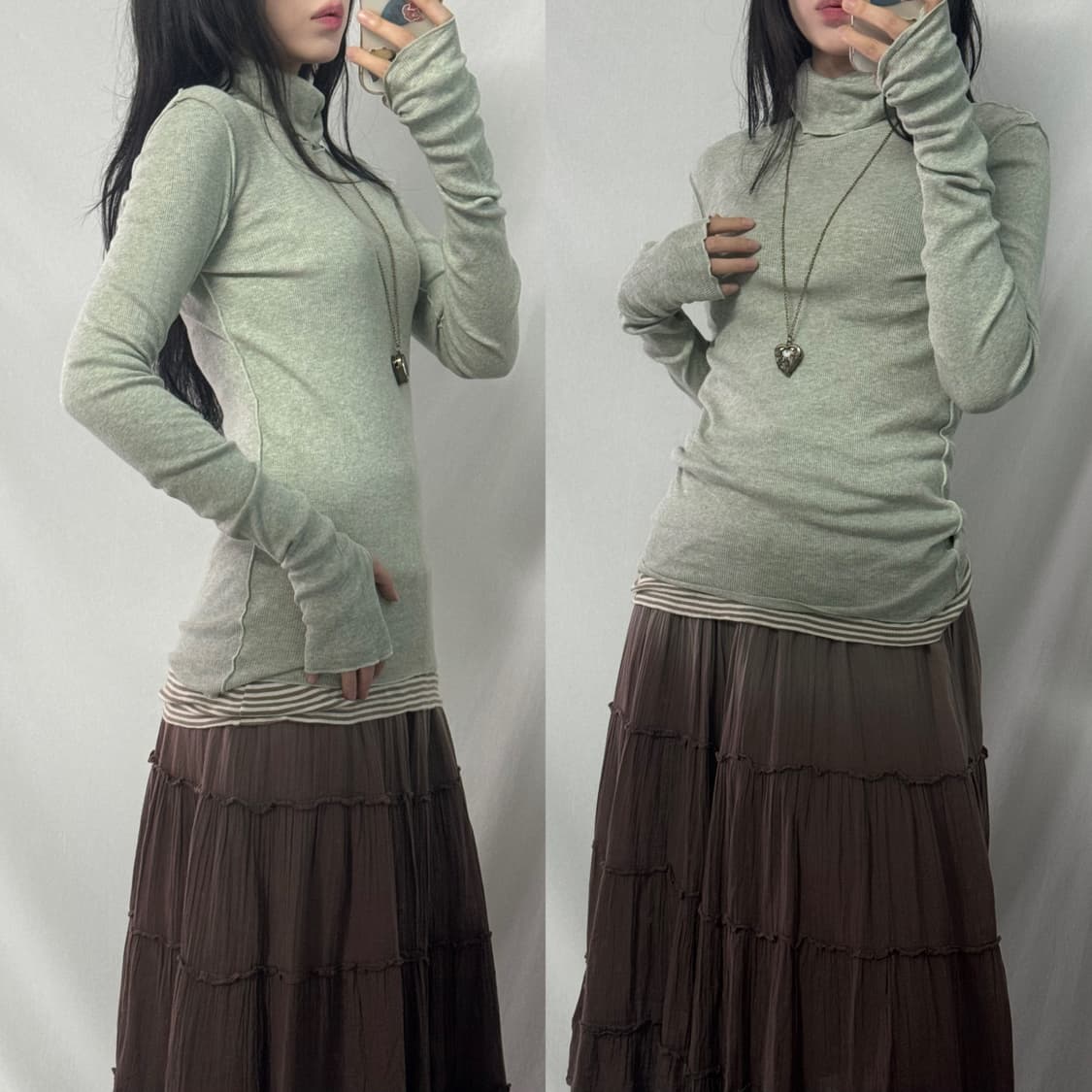 페어리 타입 핸드 워머 가디건 레이스 슬리브 원피스 4pcs SET 상품이미지5