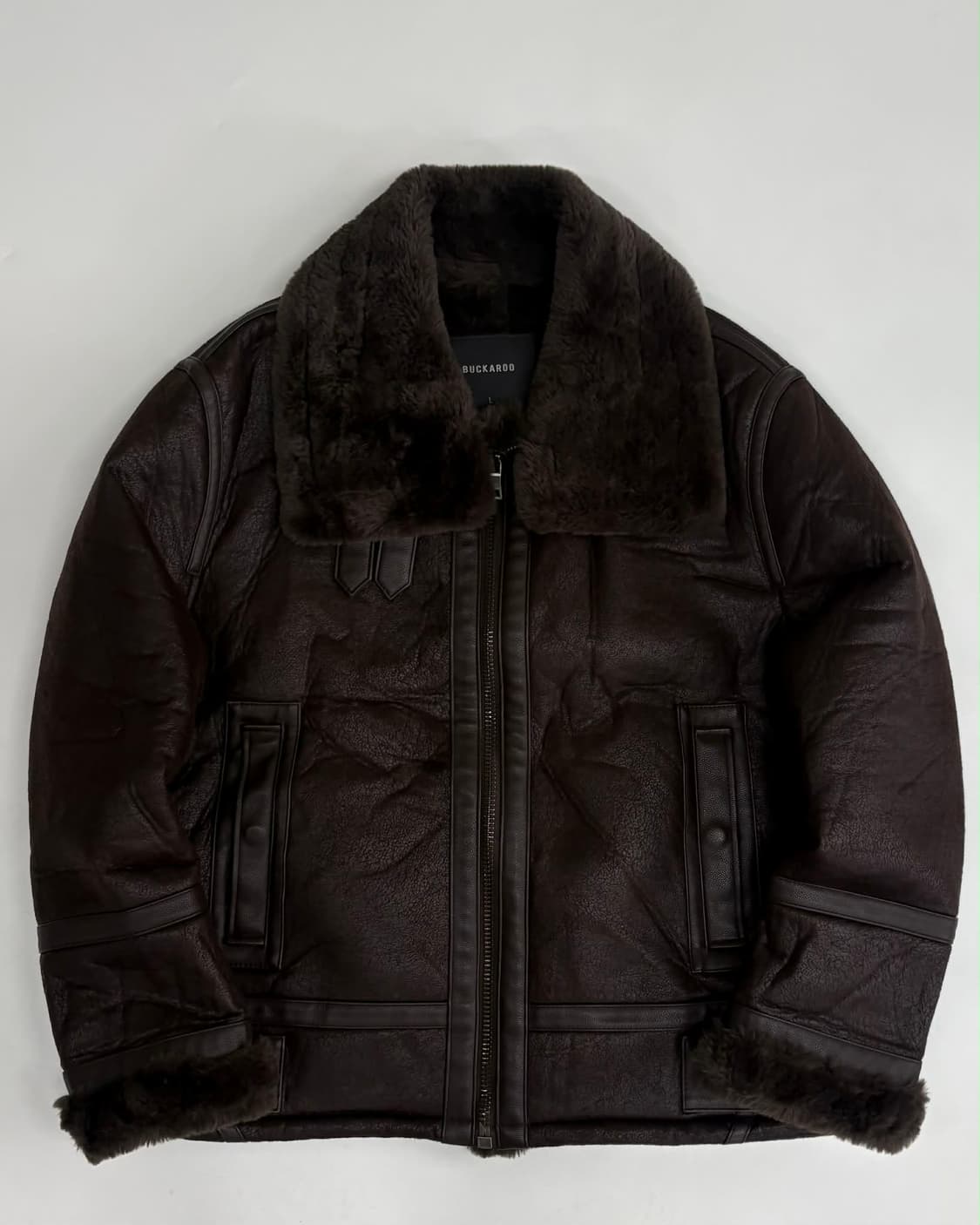 [L] 버커루 하이넥 빈티지 무스탕 자켓 상품이미지1