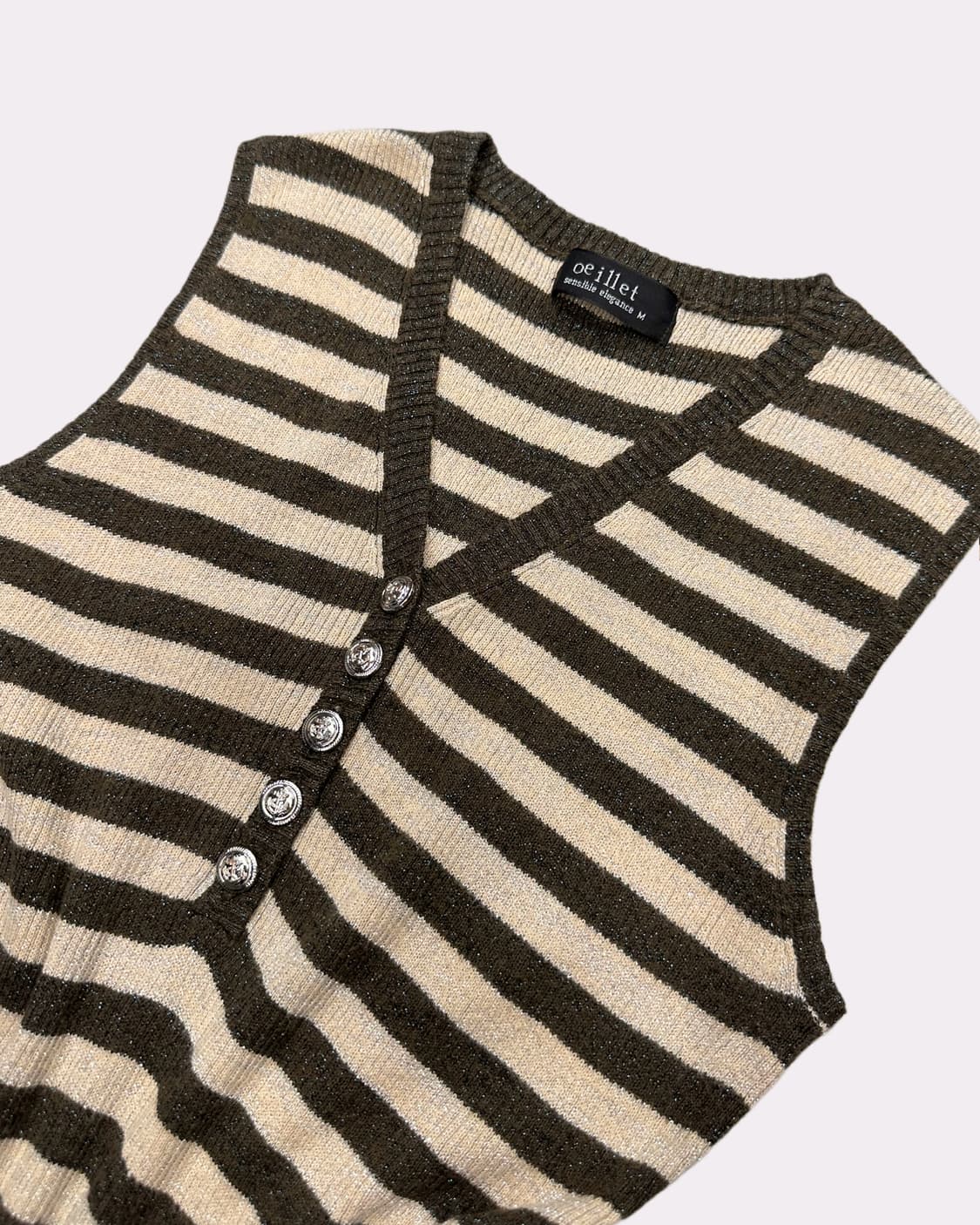 glitter stripe button sleeveless 상품이미지2