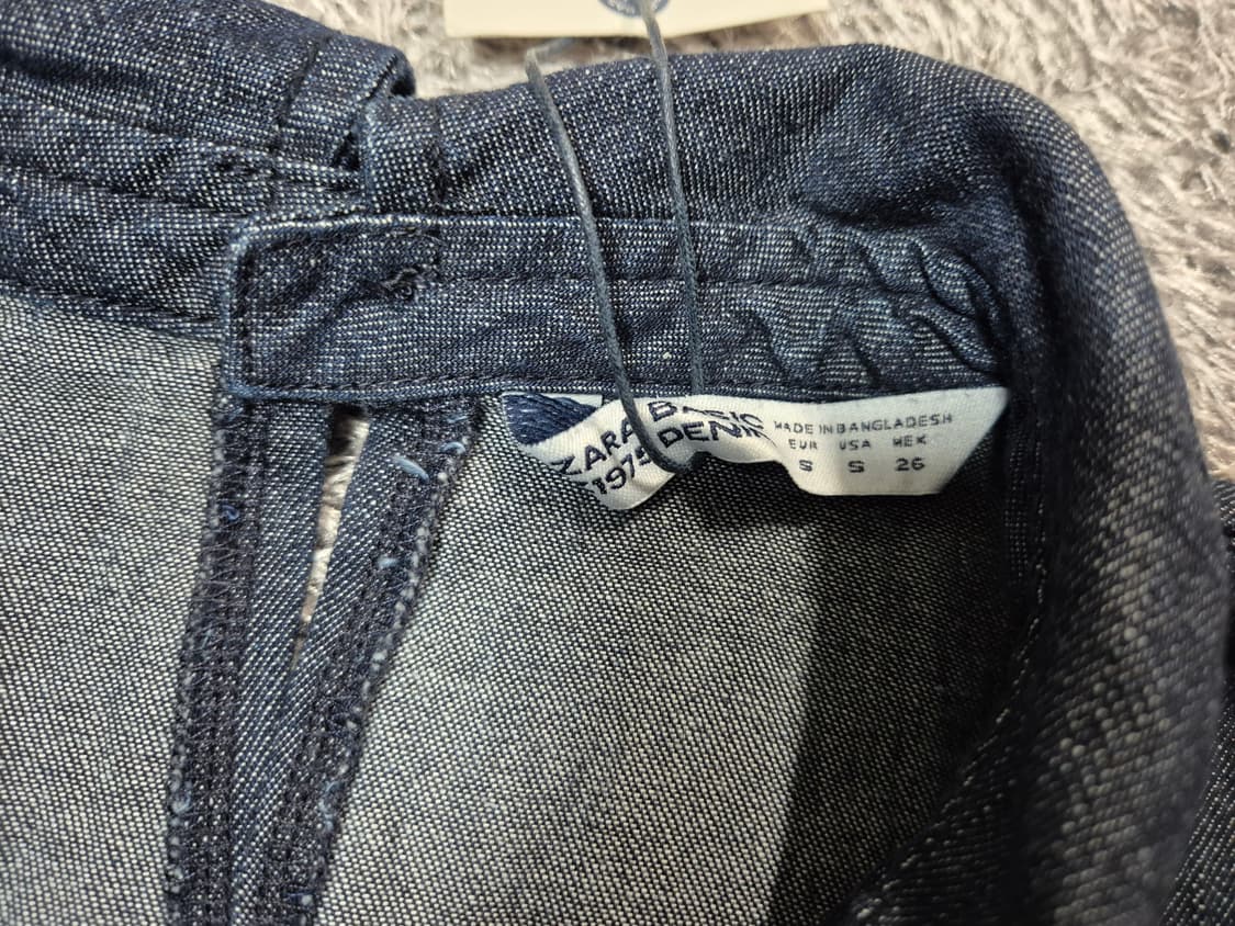 [새상품]자라 ZARA 데님 반팔 미니 원피스 S 상품이미지6