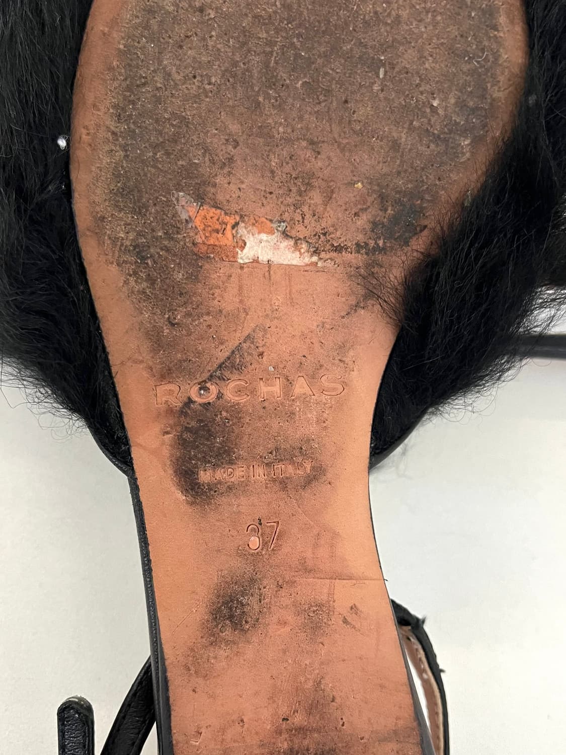 로샤스 퍼 레더 플랫 뮬 상품이미지7