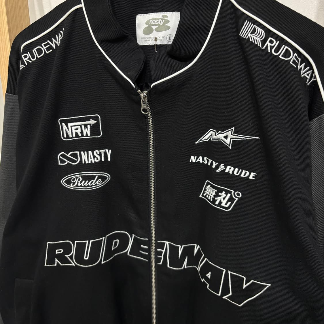 네스티 블랙 레이싱 면자켓 상품이미지2