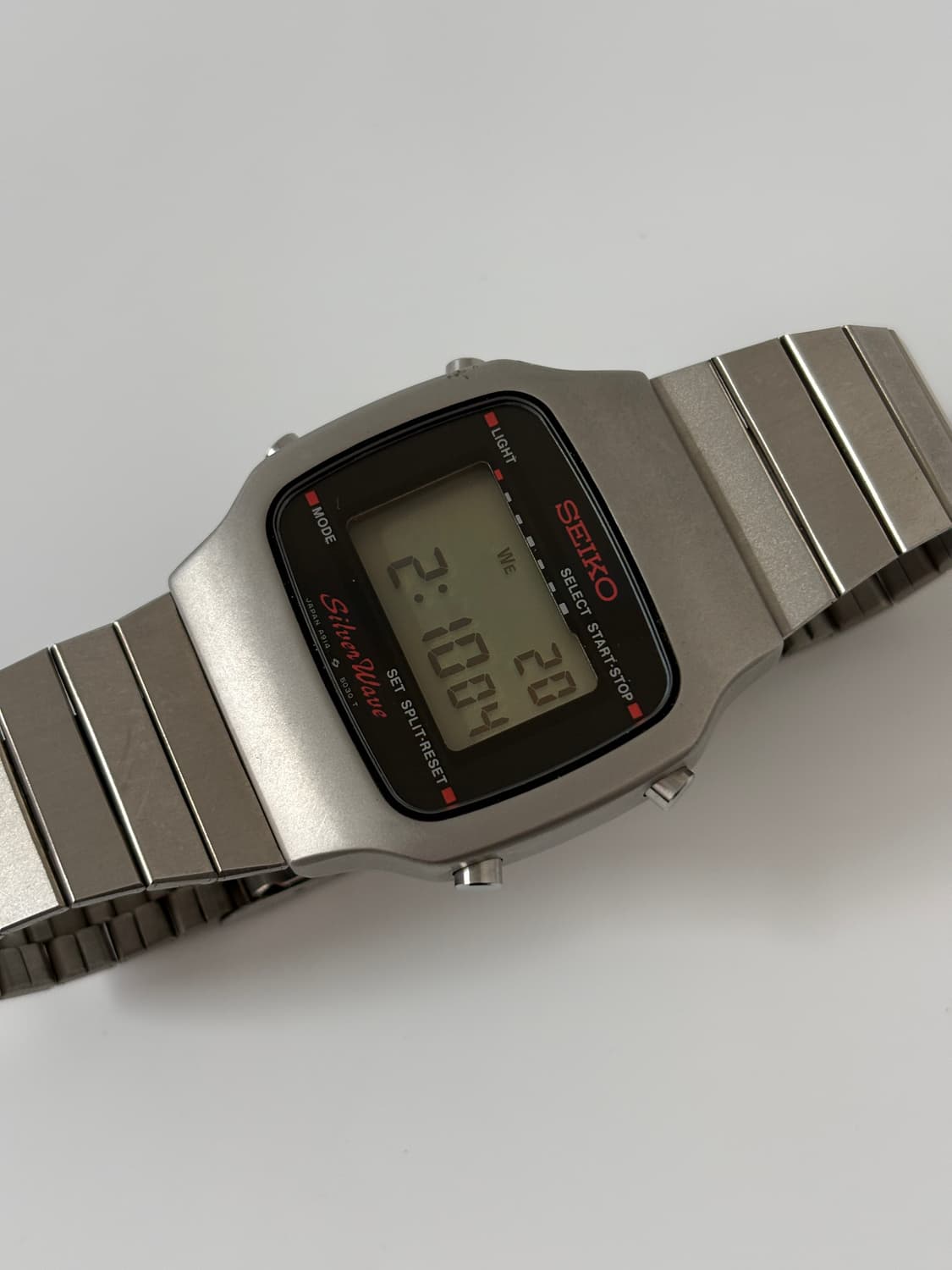 SEIKO 빈티지 시계 1980년대 실버웨이브 실버 스퀘어 디지털 쿼츠 상품이미지4