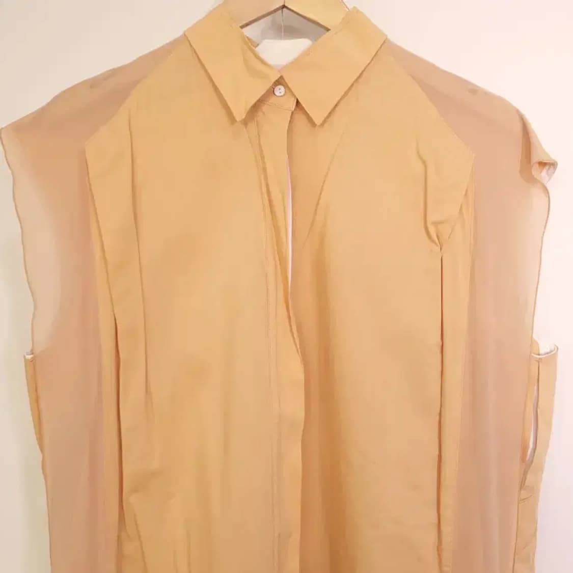 한섬 시스템 배색 롱 셔츠 원피스 66 오버핏 상품이미지8